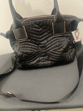 Ted Baker Black Quilted Bow-Accent Cross body Bag